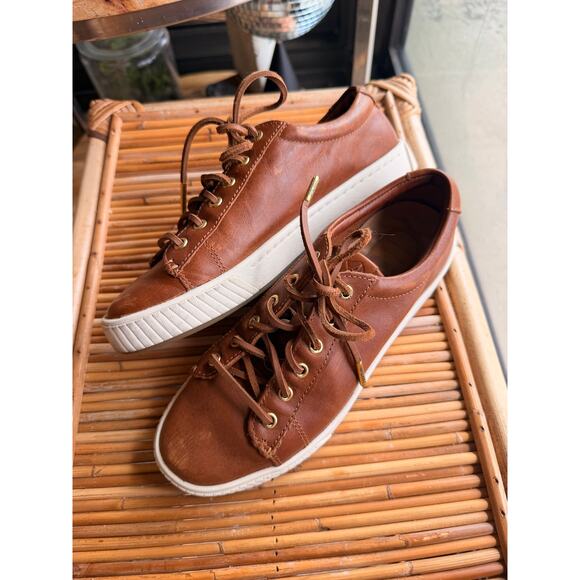 Sperry Top Sider Shoes - Sperry Plushwave Leather Sneakers Womens 7